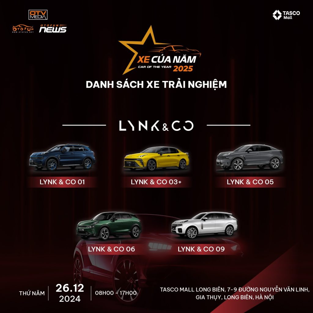 Bạn sẽ được lái thử toàn bộ các mẫu xe Lynk & Co tại sự kiện Xe Của Năm 2025.